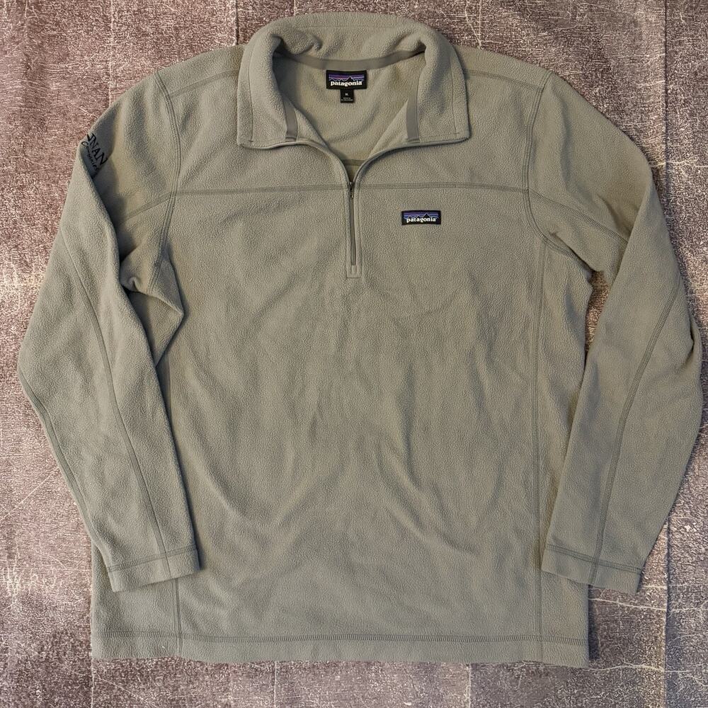 Men's Patagonia Micro D Feather Gray 1/4 Zip Light Fleece Pullover Jacket Sz XL